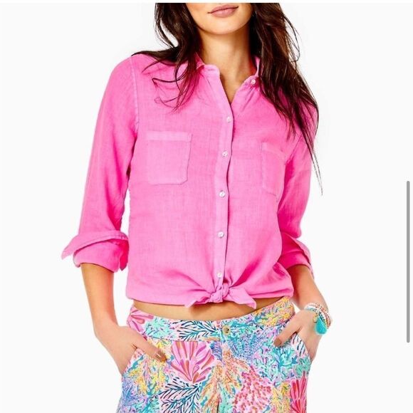Lilly Pulitzer Tops - Lilly Pulitzer Sea View Button Down Shirt